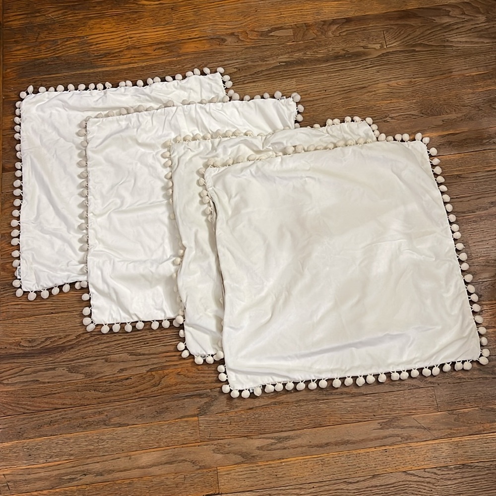 NEW 4 Cream Velvet Throw Pillow Covers
